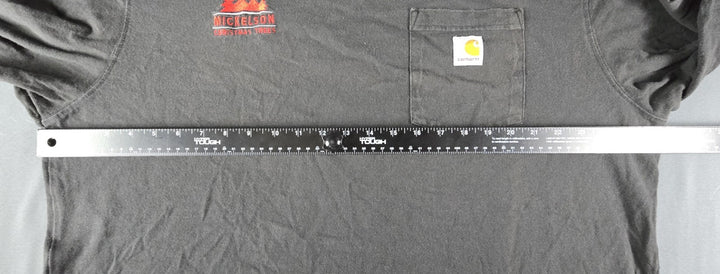 Carhartt Shirt Mens Size XL Black Logo Loose Fit Long Sleeve Pocket Workwear