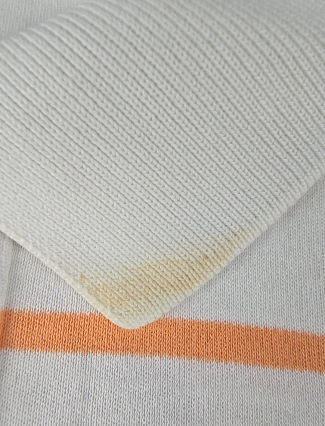 Polo Ralph Lauren Shirt Mens L White Orange Stripe Embroidered Logo Short Sleeve