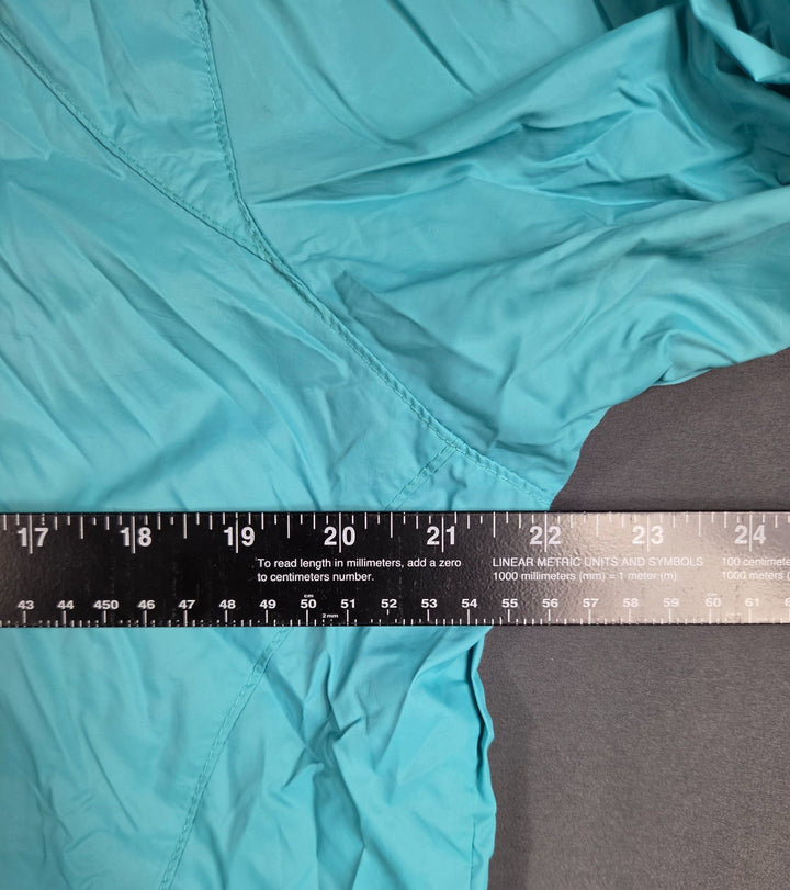 Columbia Sportswear Windbreaker Jacket Womens XL Aqua Blue Full Zip Mock Neck