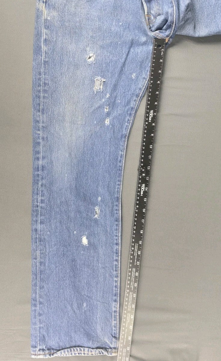 Levis 501 Jeans Mens 36X29 Blue Medium Wash Straight Leg Fit Button Fly Modern