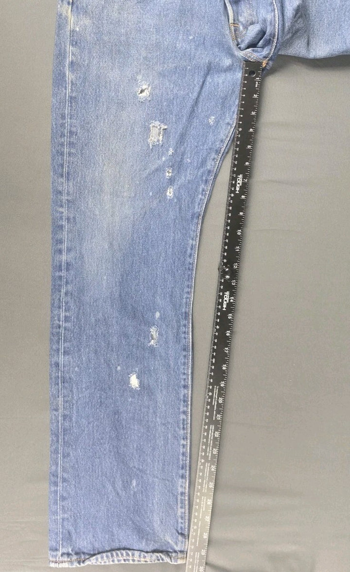 Levis 501 Jeans Mens 36X29 Blue Medium Wash Straight Leg Fit Button Fly Modern