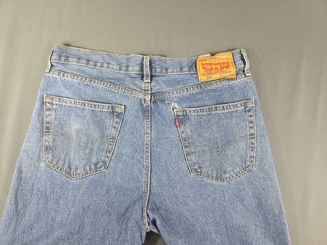 Levis 550 Jeans Mens 34x36 Blue Medium Wash Relaxed Fit Straight Leg Modern