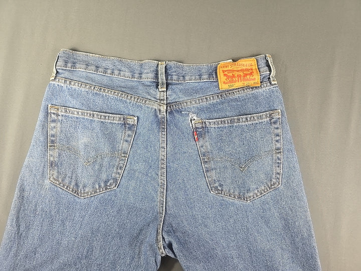 Levis 550 Jeans Mens 34x36 Blue Medium Wash Relaxed Fit Straight Leg Modern