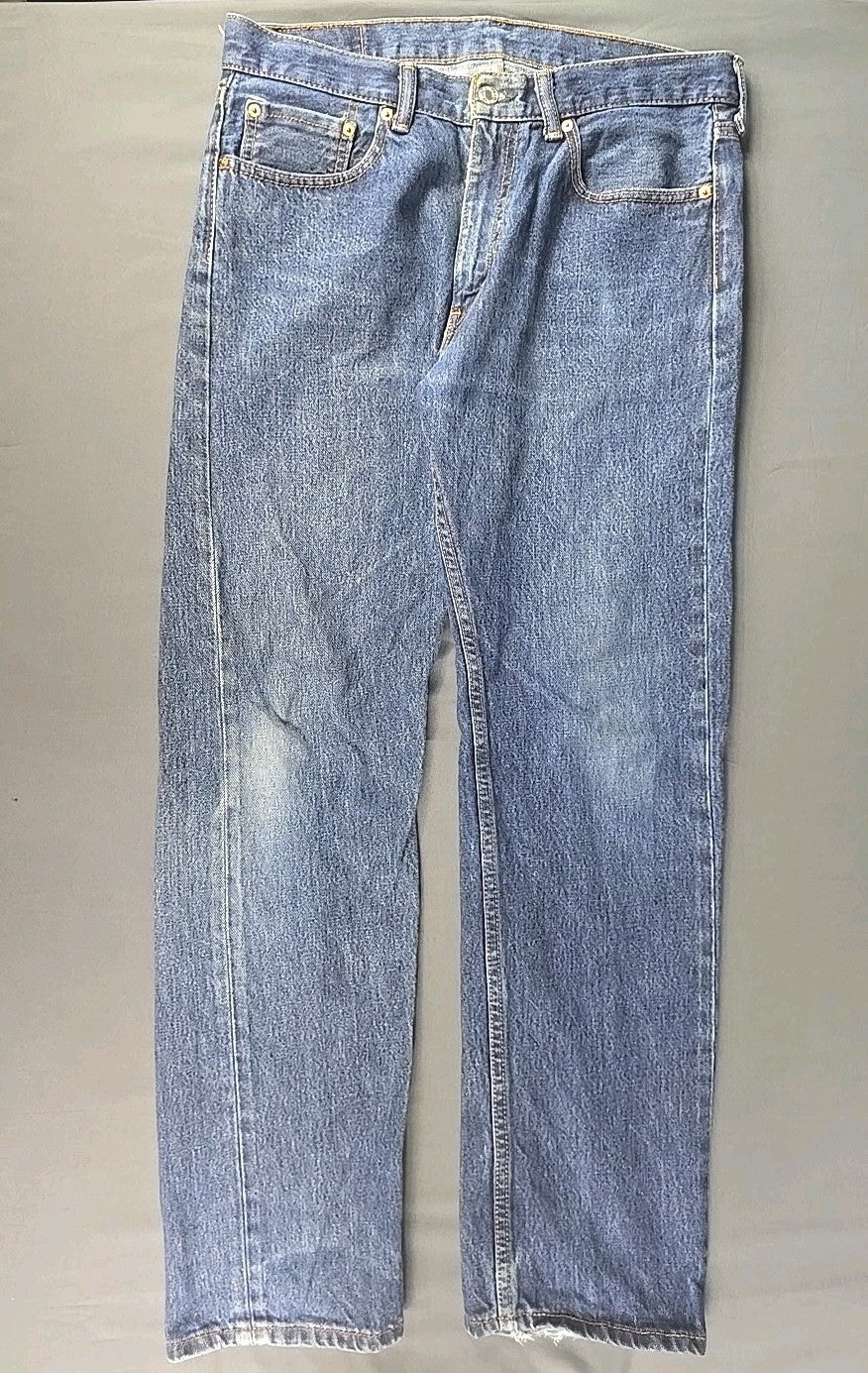 Levi 505 Jeans Mens 33x32 Blue Dark Wash Regular Fit Straight Leg Workwear
