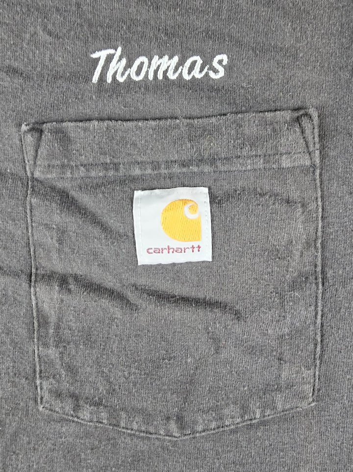 Carhartt Shirt Mens Size XL Black Logo Loose Fit Long Sleeve Pocket Workwear
