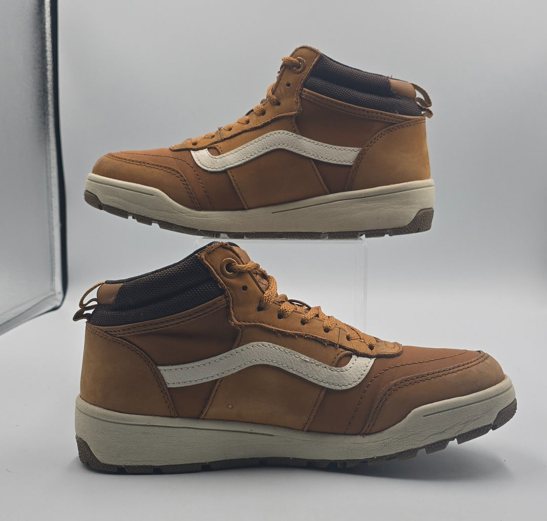 Vans Tyson Hi V8615 Unisex Kids 6 Skateboard Shoes Brown Leather Lace Up Sneaker