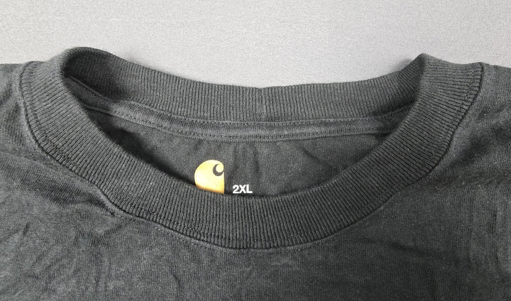 Carhartt Shirt Men’s K87 2XL Washed Black Logo Original Fit Short Sleeve Pocket