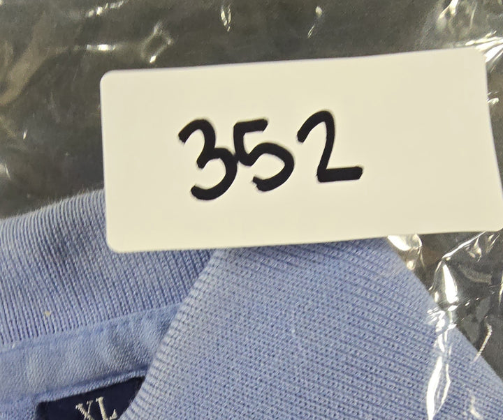Polo Golf Ralph Lauren Shirt Mens XL Blue White Stripe Embroidered Logo Pima