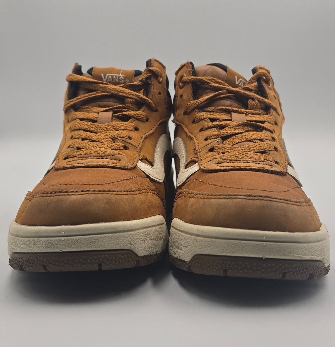 Vans Tyson Hi V8615 Unisex Kids 6 Skateboard Shoes Brown Leather Lace Up Sneaker