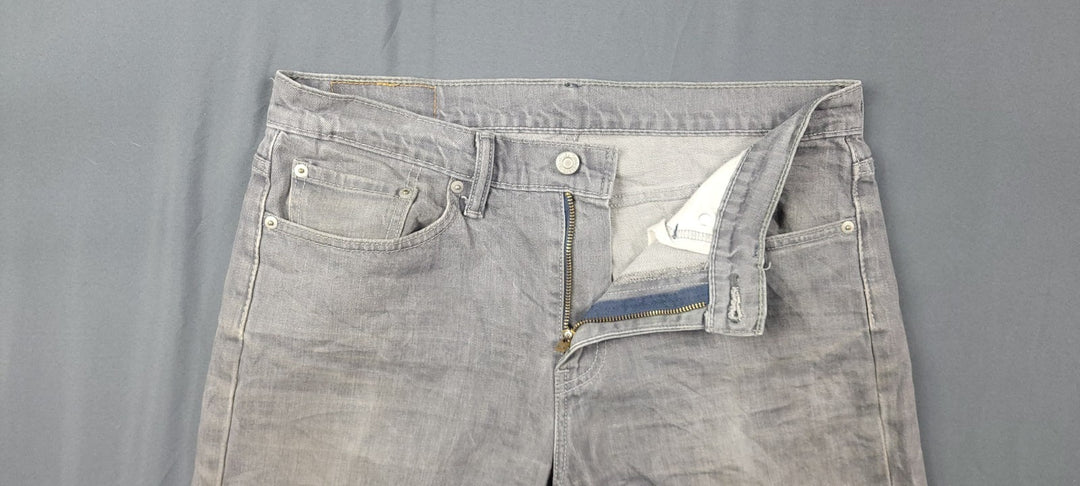 Levis 514 Jeans Mens 32x34 Gray Light Wash Straight Leg Slim Fit Washed Out