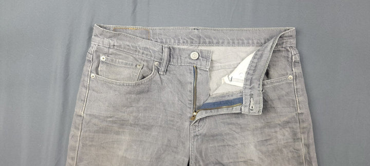Levis 514 Jeans Mens 32x34 Gray Light Wash Straight Leg Slim Fit Washed Out