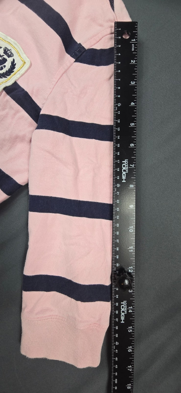 Tommy Hilfiger Rugby Shirt Women Medium Pink Striped Side Slits Performance Golf