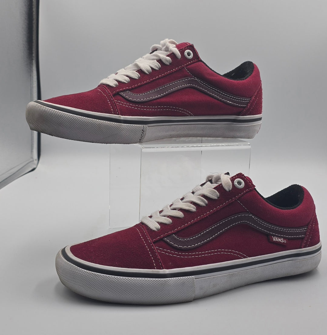 Vans Old Skool Pro 508357 Mens 7 Skateboard Shoes Rumba Red Suede Sneaker