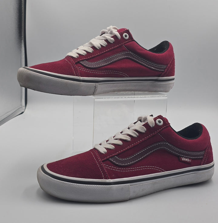 Vans Old Skool Pro 508357 Mens 7 Skateboard Shoes Rumba Red Suede Sneaker