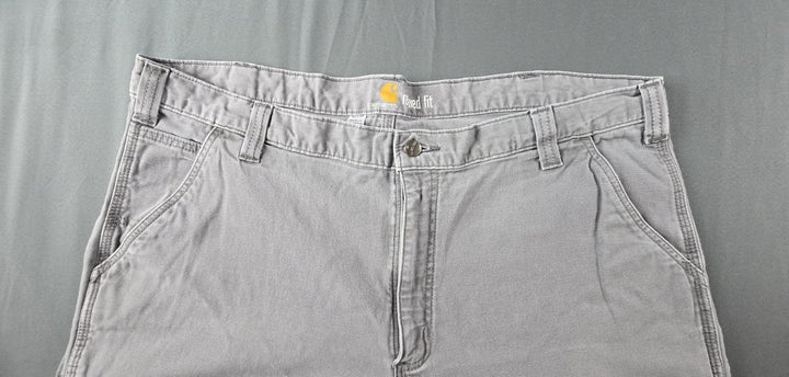 Carhartt Pants Mens 42x32 Grey Relaxed Fit Straight Leg Carpenter Workwear