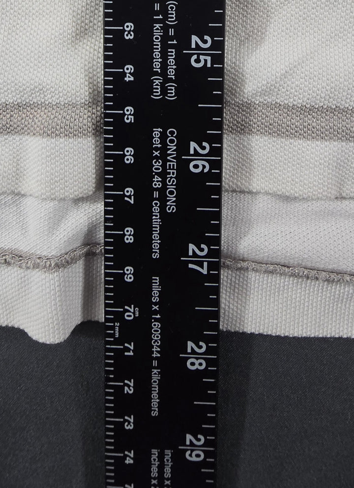 Polo Ralph Lauren Shirt Mens L White Gray Stripe Embroidered Logo Short Sleeve
