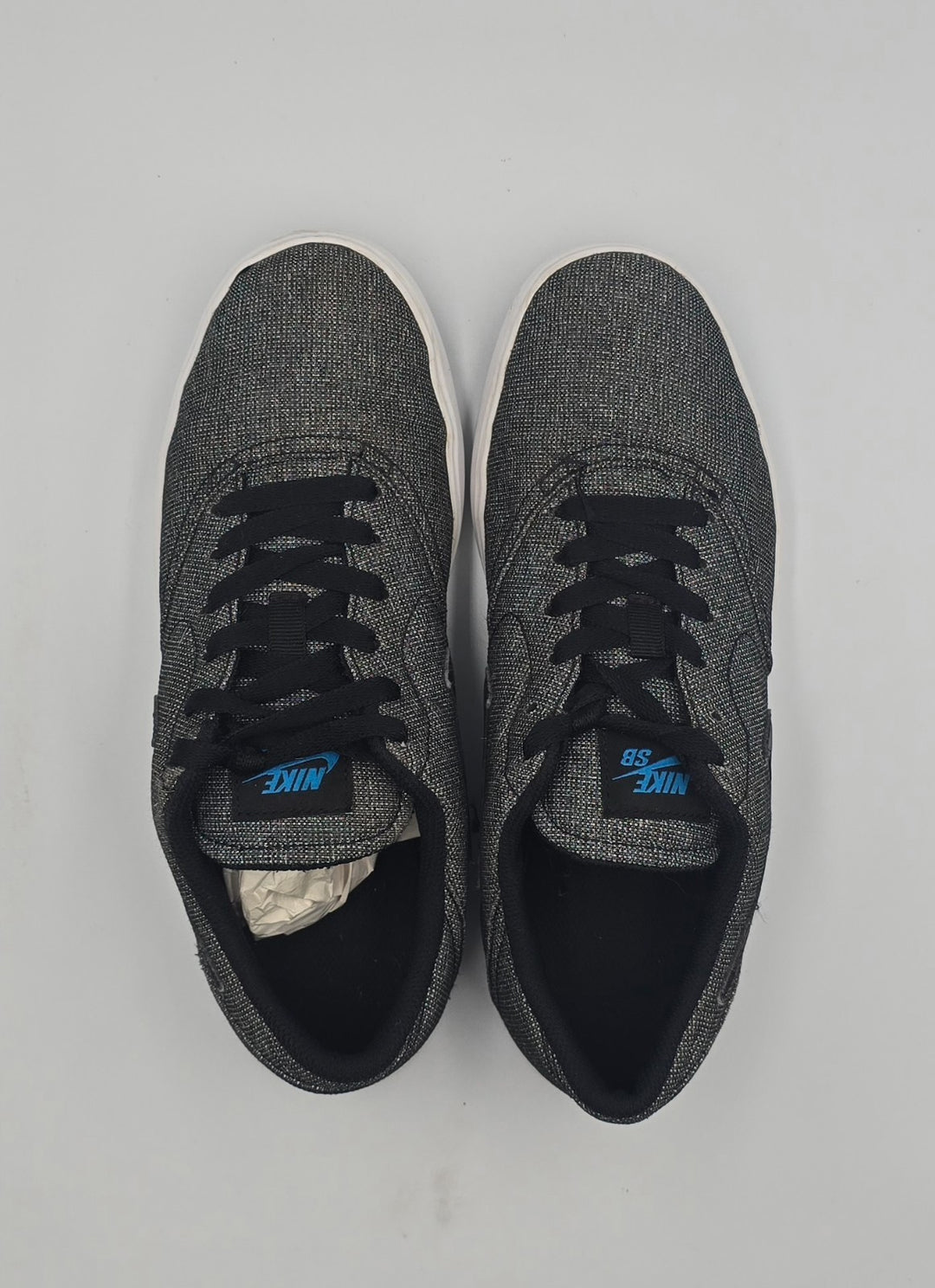 Nike Check Canvas SB 905373-008 Youth 7 Shoes Black Swoosh Lace Up Sneakers