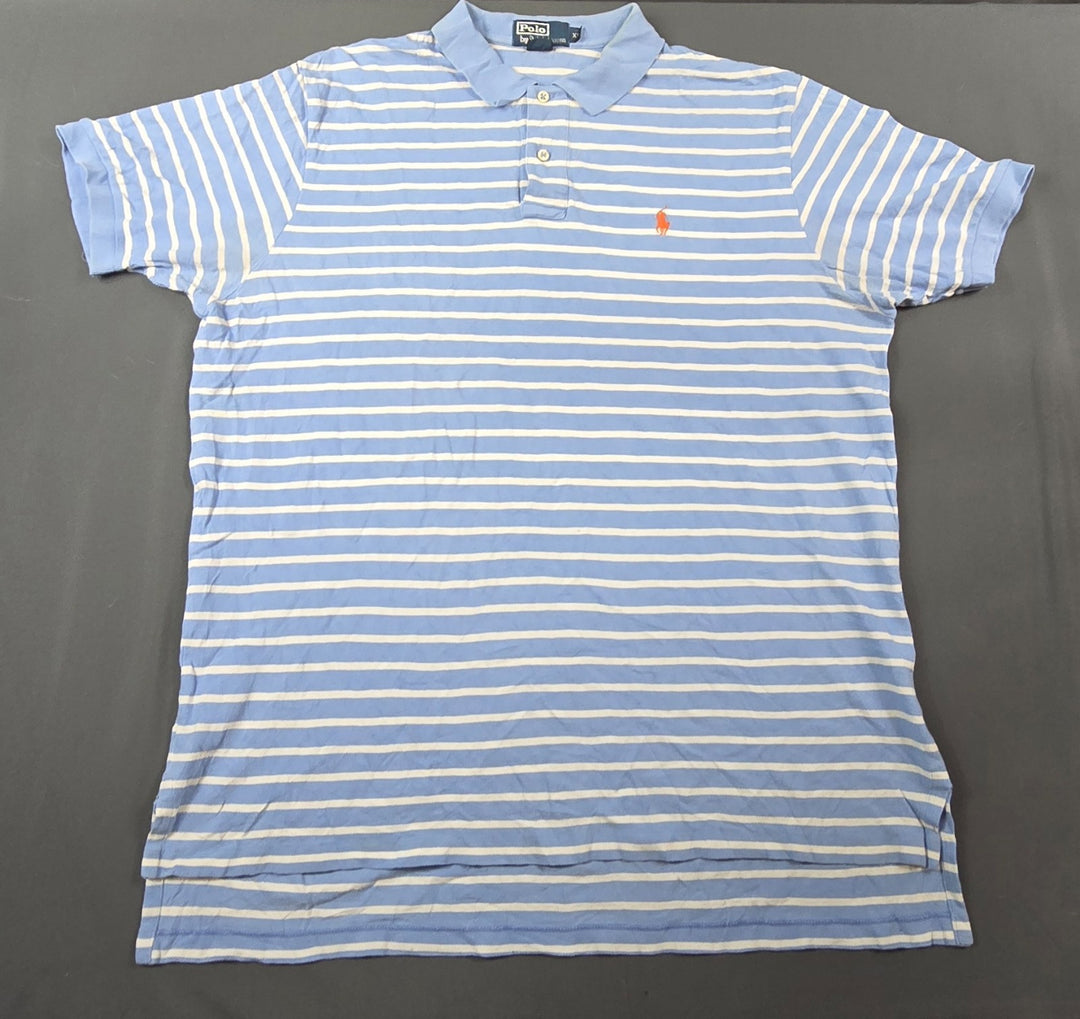 Polo Ralph Lauren Polo Shirt Men XL Blue Cotton Striped Performance Golf Tennis