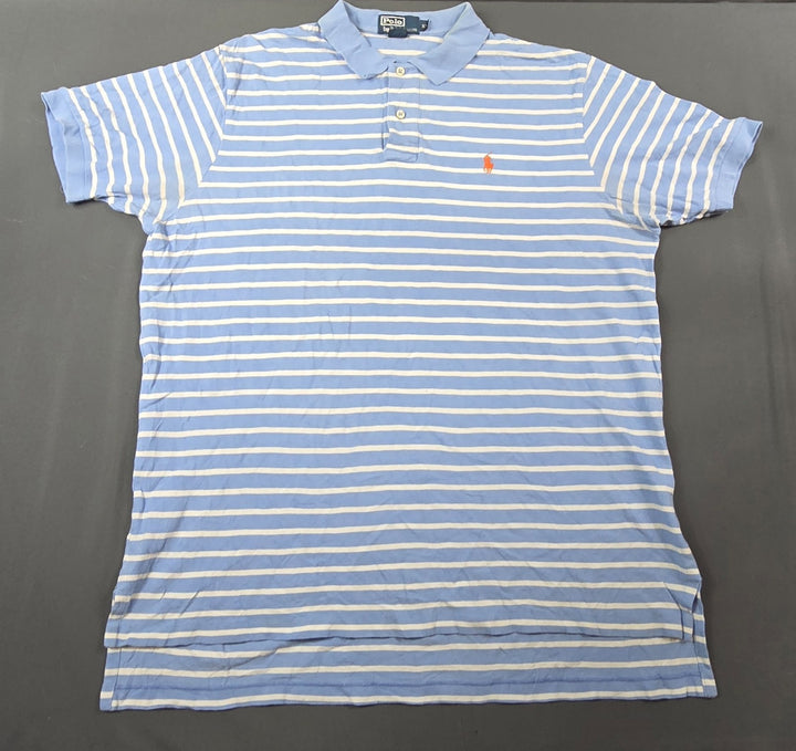 Polo Ralph Lauren Polo Shirt Men XL Blue Cotton Striped Performance Golf Tennis