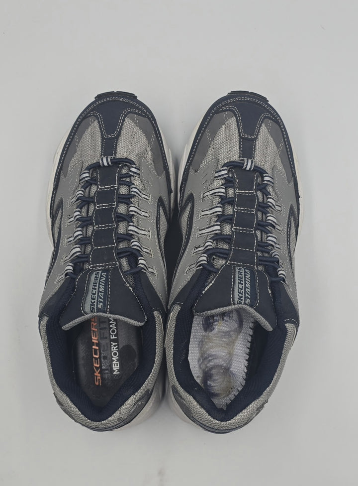 Skechers Mens Stamina Cutback 51919W Blue Gray Running Shoes Sneakers Size 8.5