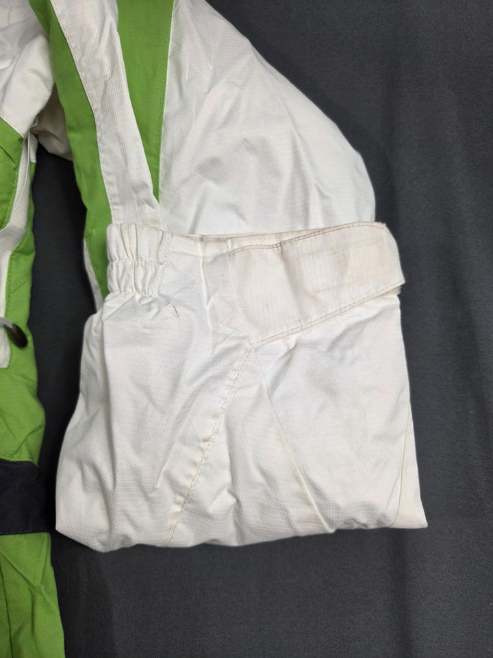 Columbia Omni Tech Ski Jackets Womens Large White Green Windbreaker Mock Neck