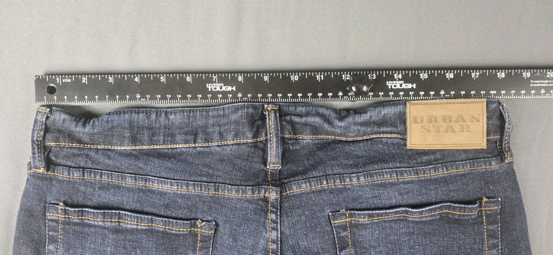 Uban Star Jean Mens 38x30 Blue Dark Wash Straight Leg Relaxed Fit