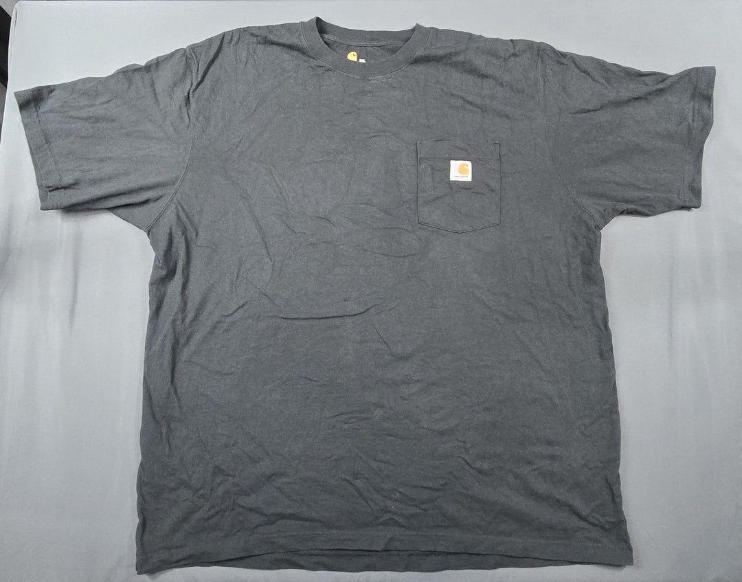Carhartt Shirt Men’s K87 2XL Washed Black Logo Original Fit Short Sleeve Pocket