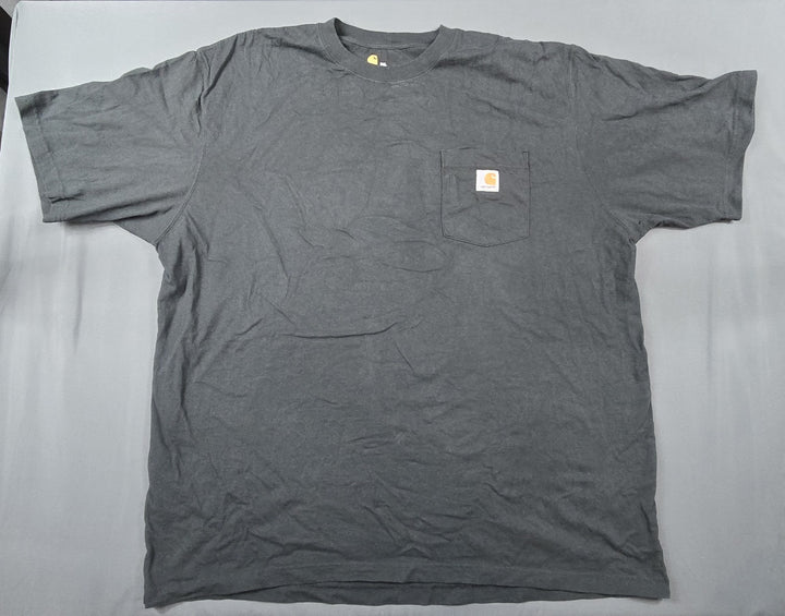 Carhartt Shirt Men’s K87 2XL Washed Black Logo Original Fit Short Sleeve Pocket