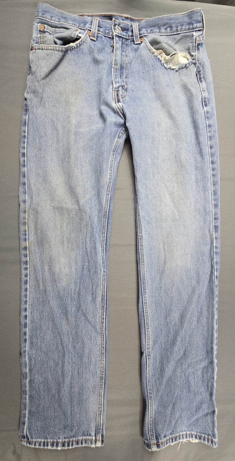 Levis 505 Jeans Mens 34x34 Light Wash Regular Fit Straight Leg Modern