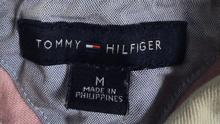 Tommy Hilfiger Rugby Shirt Women Medium Pink Striped Side Slits Performance Golf