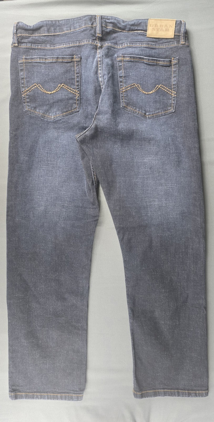 Uban Star Jean Mens 38x30 Blue Dark Wash Straight Leg Relaxed Fit
