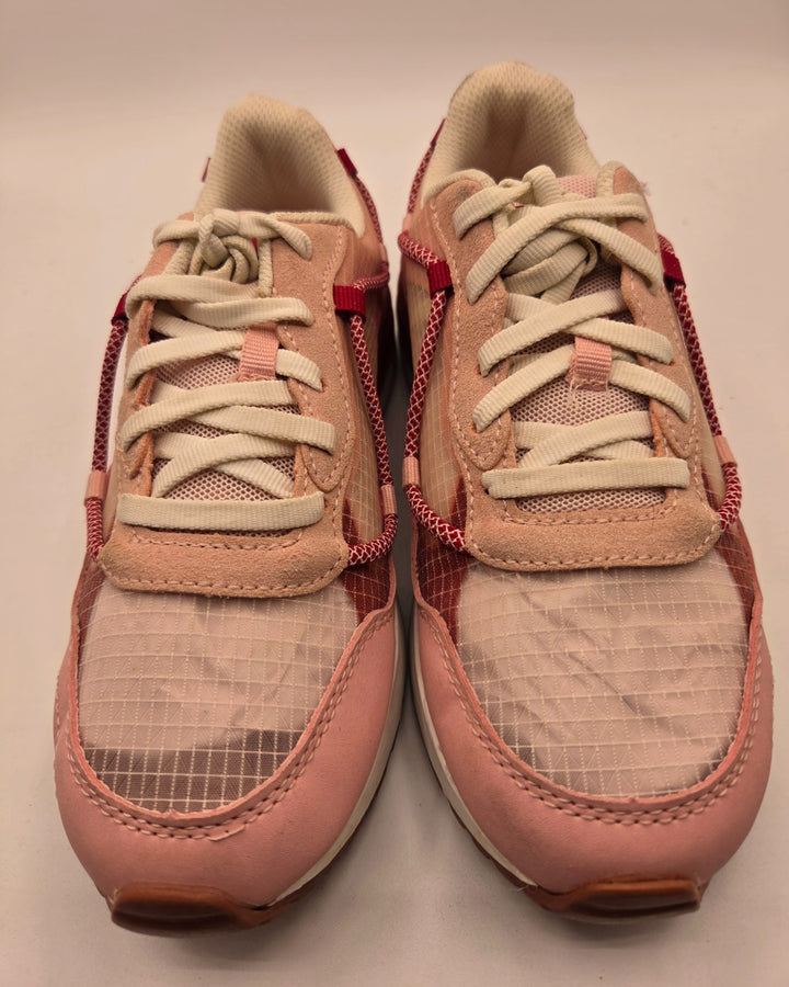 Avia Girls Size US 2 Bungee Runner Shoes Pink Maroon Lace Up Athletic Sneakers