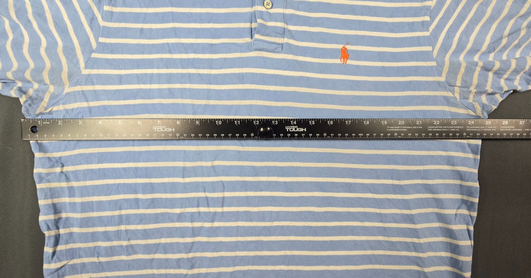 Polo Ralph Lauren Polo Shirt Men XL Blue Cotton Striped Performance Golf Tennis