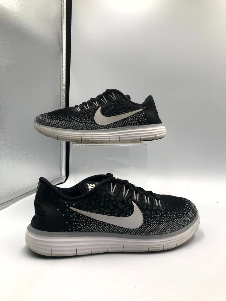 Nike Free RN Distance 827116-010 Womens 5 Running Shoes Black White Sneaker
