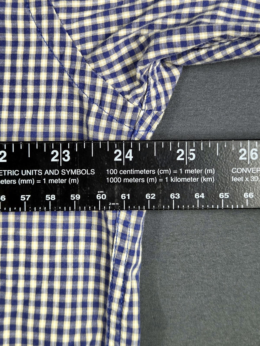 Tommy Hilfiger Mens L Blue Gingham Check Button Down Shirt Long Sleeve Cotton