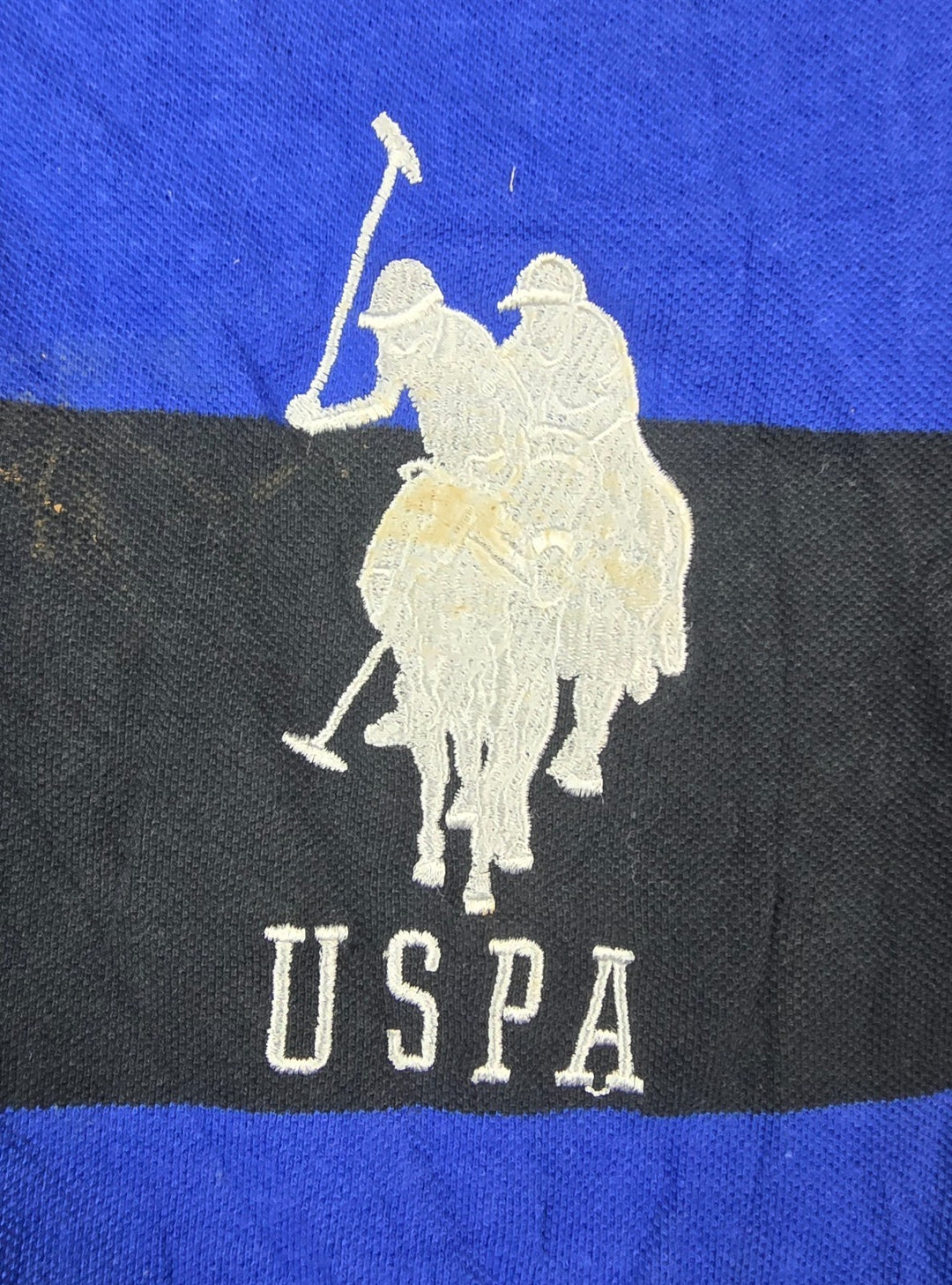 U.S. Polo Assn. Polo Shirt Mens 3X Blue Black Cotton Side Slit Golf Tennis