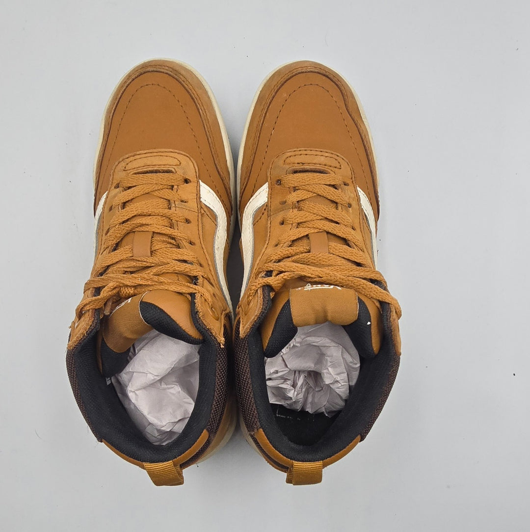 Vans Tyson Hi V8615 Unisex Kids 6 Skateboard Shoes Brown Leather Lace Up Sneaker