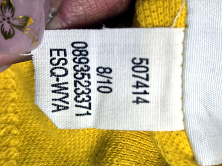 Tommy Hilfiger Mens M Gold Yellow Polo Shirt Small Flag Logo Cotton Flaws