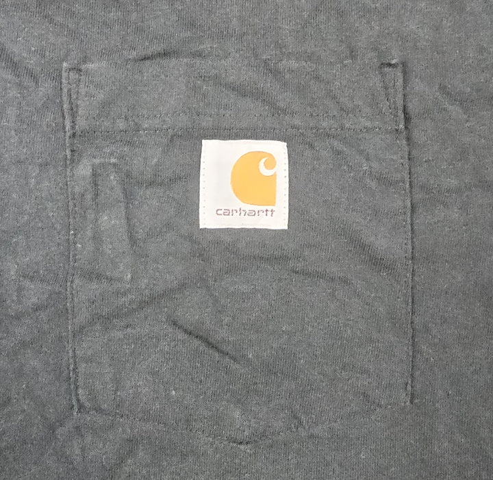Carhartt Shirt Men’s K87 2XL Washed Black Logo Original Fit Short Sleeve Pocket