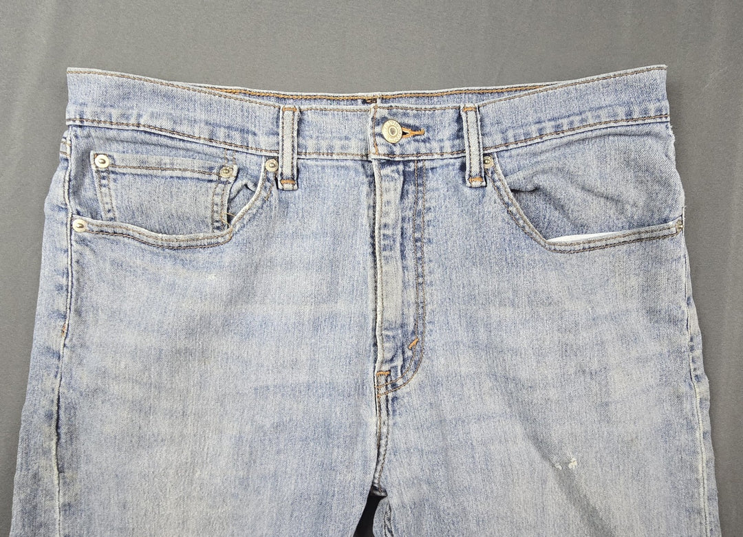 Levis 505 Jeans Mens 34x32 Blue Light Wash Regular Fit Straight Leg Modern