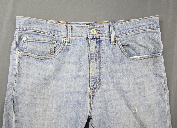 Levis 505 Jeans Mens 34x32 Blue Light Wash Regular Fit Straight Leg Modern