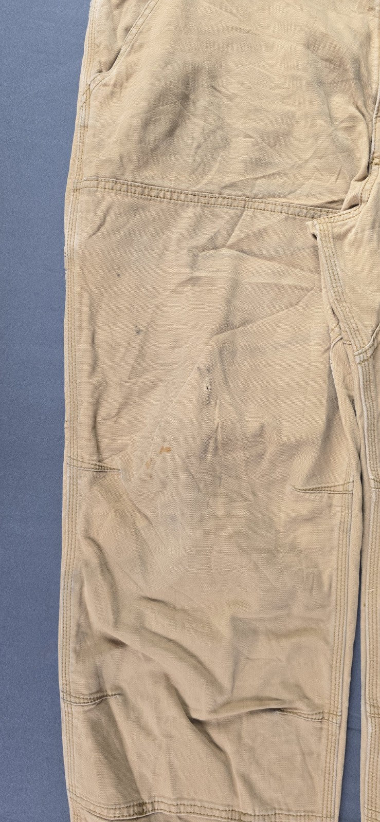 Carhartt Jeans Mens 40x32 Beige Tan Double Knee Straight Leg Relaxe Fit Workwear