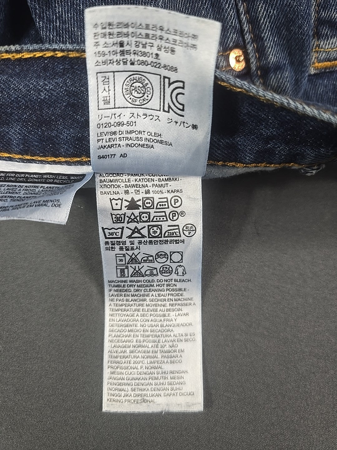 Levi 505 Jeans Mens 33x32 Blue Dark Wash Regular Fit Straight Leg Workwear