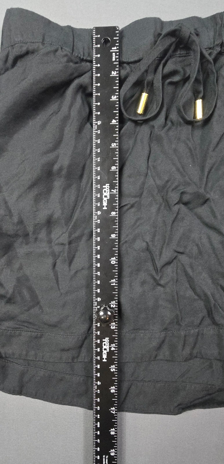 Banana Republic A Line Skirt Womens Small Black Slits Hem Drwstering Modern
