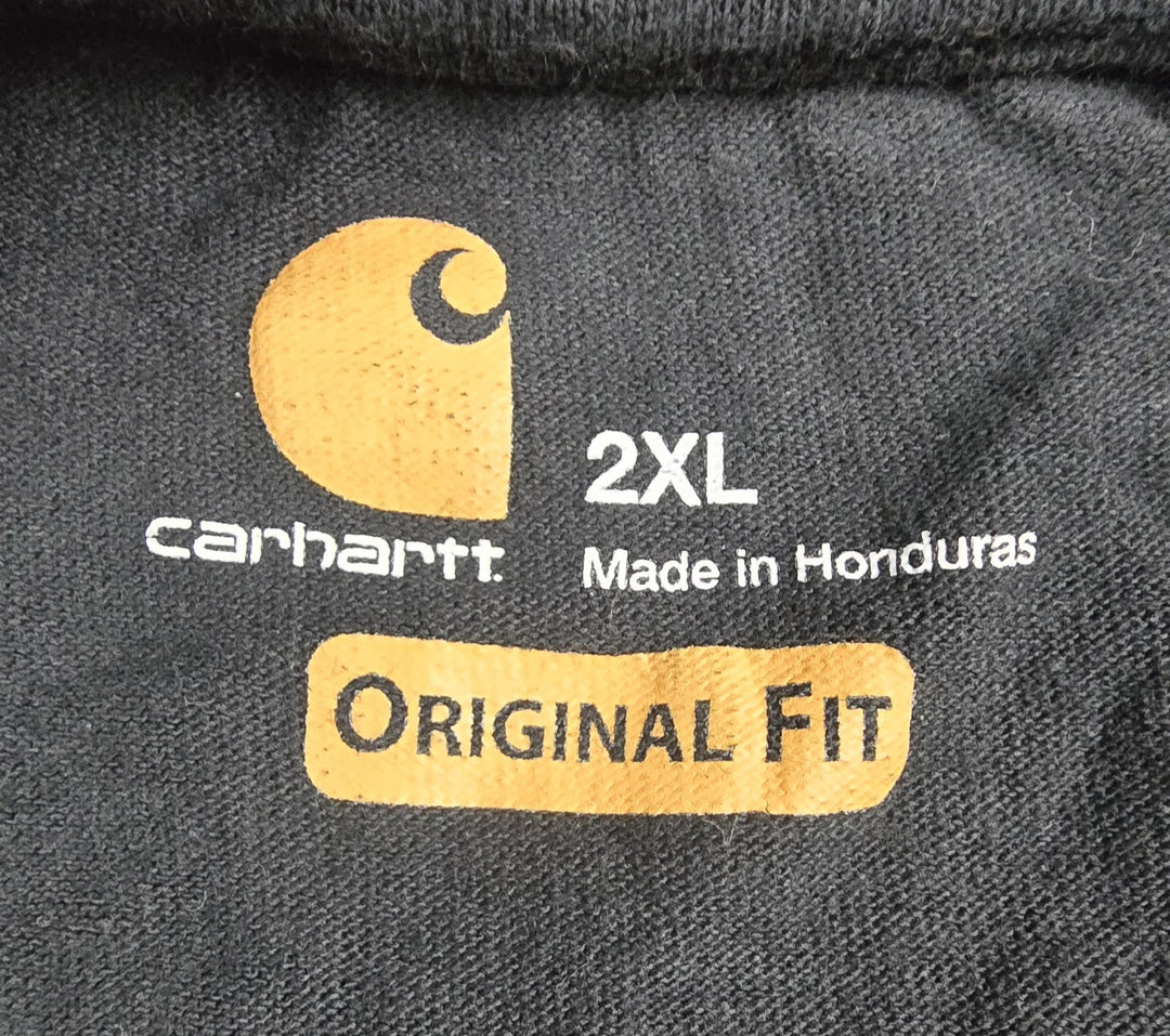 Carhartt Shirt Men’s K87 2XL Washed Black Logo Original Fit Short Sleeve Pocket