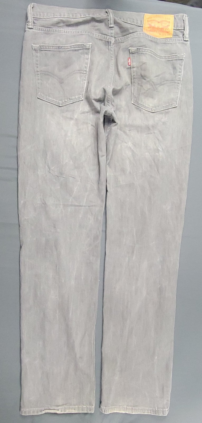 Levis 514 Jeans Mens 32x34 Gray Light Wash Straight Leg Slim Fit Washed Out