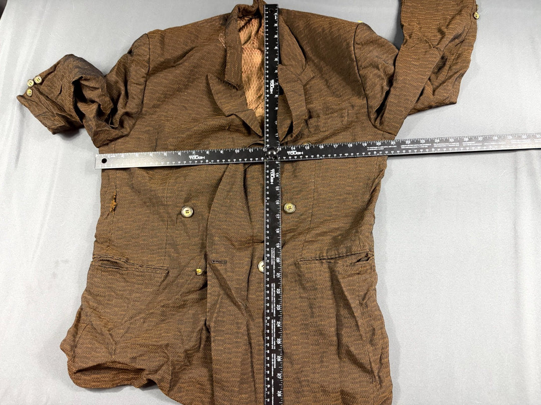 Diamond By Weidenmann Blazer Jacket Mens Brown Lined Double Breasted Peak Lapel 