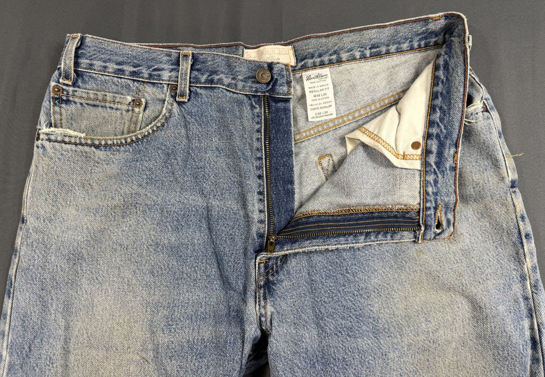 Signature by Levi Strauss &amp; Co Jeans Mens 38x34 Blue Denim Regular Fit Straight