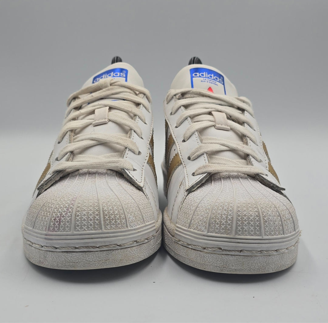 Adidas Superstar B39402 Sneakers Youth 4 White Metallic Gold Leather Classic