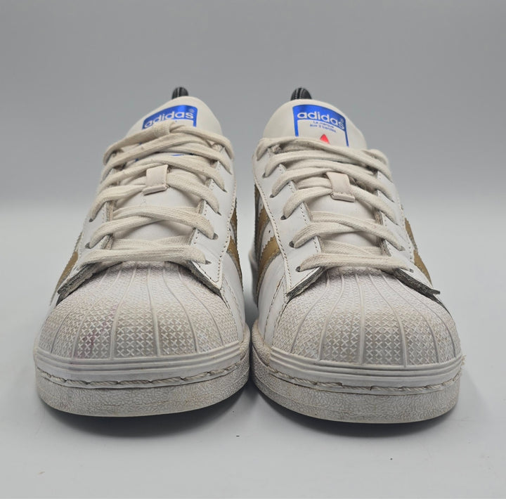 Adidas Superstar B39402 Sneakers Youth 4 White Metallic Gold Leather Classic